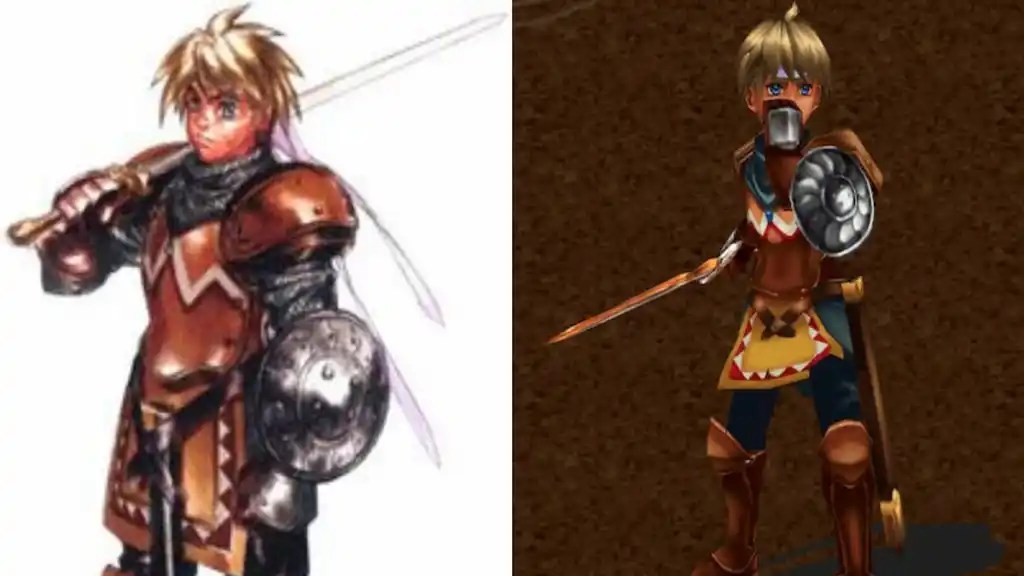 To be 100% honest with you, I didn't feel like cutting out a picture of Glenn to use so I could match thematically with the other transparent background characters. Choosing 'select subject' in photoshop kept removing his sword and I didn't feel using the pen tool to make it real tight. If I ever write about Chrono Cross, I will make the effort though.
This image is from Pro Game Guides, the source page is here:
https://progameguides.com/chrono-cross/how-to-recruit-glenn-in-chrono-cross-the-radical-dreamers-edition/